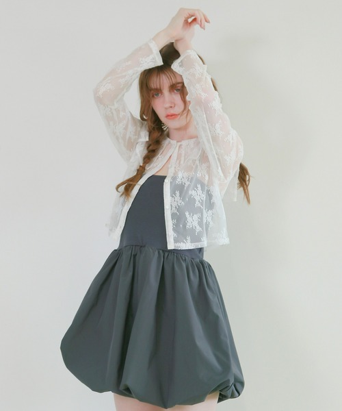 mic by Olu.(ミックバイオルドット)の「< ZOZOTOWN限定 >ボンディングバルーンキャミソール(キャミソール・レディース・チャコールグレー/オフホワイト・FREE)」の1枚目の写真