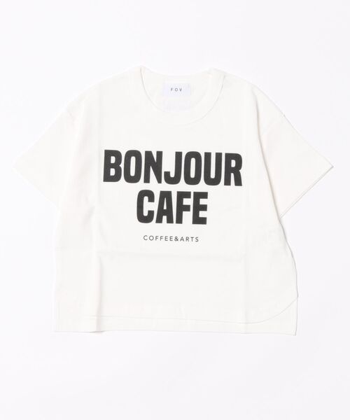 FOV(フォブ)の「FOV/フォブ BONJOUR Tシャツ(Tシャツ/カットソー・キッズ・ホワイト/ピンク/ブラック・S/M/L/XL)」の1枚目の写真