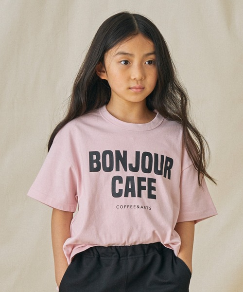 FOV(フォブ)の「FOV/フォブ BONJOUR Tシャツ(Tシャツ/カットソー・キッズ・ホワイト/ピンク/ブラック・S/M/L/XL)」の3枚目の写真