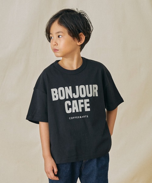FOV(フォブ)の「FOV/フォブ BONJOUR Tシャツ(Tシャツ/カットソー・キッズ・ホワイト/ピンク/ブラック・S/M/L/XL)」の2枚目の写真