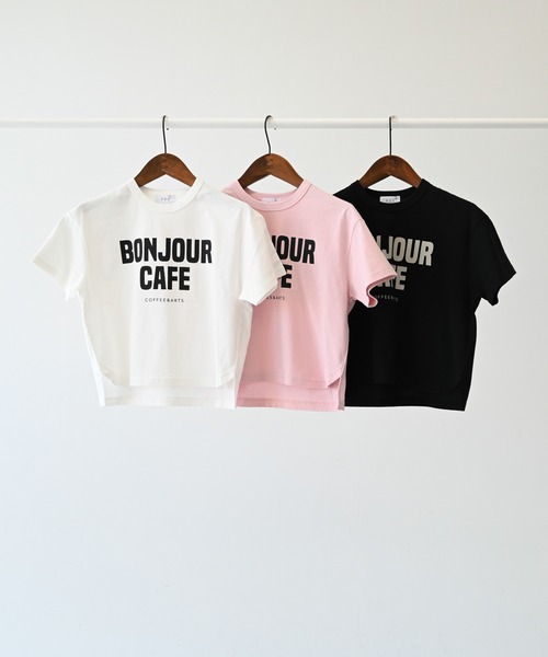 FOV(フォブ)の「FOV/フォブ BONJOUR Tシャツ(Tシャツ/カットソー・キッズ・ホワイト/ピンク/ブラック・S/M/L/XL)」の15枚目の写真