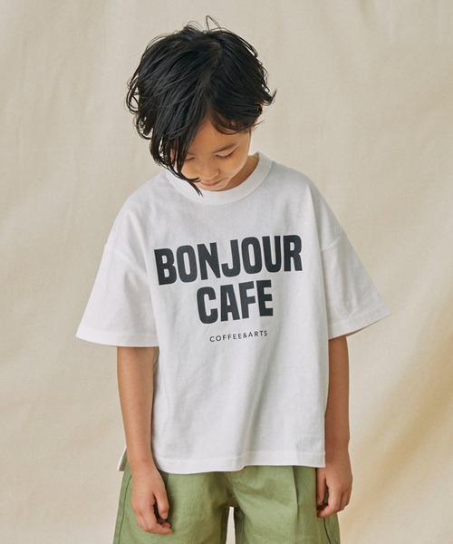 FOV(フォブ)の「FOV/フォブ BONJOUR Tシャツ(Tシャツ/カットソー・キッズ・ホワイト/ピンク/ブラック・S/M/L/XL)」の4枚目の写真