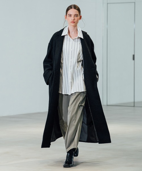 CITY TOKYO（シティトウキョウ）の「【CITY TOKYO/シティートウキョウ】ﾀｯｷﾝｸﾞｵｰﾊﾞｰｼｬﾂ（シャツ/ブラウス・レディース・ホワイト/ストライプ・FREE）」の3枚目の写真