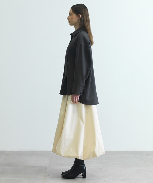 CITY TOKYO（シティトウキョウ）の「【CITY TOKYO/シティートウキョウ】ﾀｯｷﾝｸﾞｵｰﾊﾞｰｼｬﾂ（シャツ/ブラウス・レディース・ホワイト/ストライプ・FREE）」の5枚目の写真