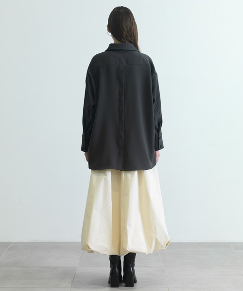 CITY TOKYO（シティトウキョウ）の「【CITY TOKYO/シティートウキョウ】ﾀｯｷﾝｸﾞｵｰﾊﾞｰｼｬﾂ（シャツ/ブラウス・レディース・ホワイト/ストライプ・FREE）」の6枚目の写真