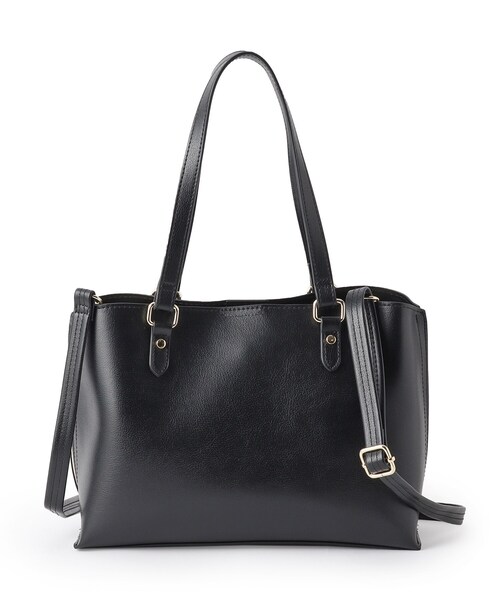 SHOO・LA・RUE（シューラルー）の「【2WAY】さりげないサイド配色がポイント きれいめトートバッグ（トートバッグ・レディース・アイボリー/ブラック/ブラウン系その他・00）」の22枚目の写真