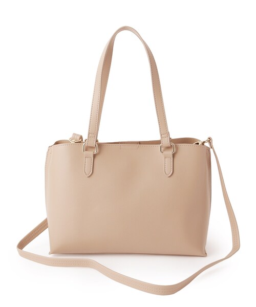 SHOO・LA・RUE（シューラルー）の「【2WAY】さりげないサイド配色がポイント きれいめトートバッグ（トートバッグ・レディース・アイボリー/ブラック/ブラウン系その他・00）」の13枚目の写真