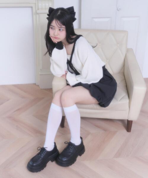 WEGO（ウィゴー）の「WEGO/【26年春新作】リボンカーディガン（カーディガン/ボレロ・レディース・ブラック系その他5/オフホワイト・FREE）」の14枚目の写真