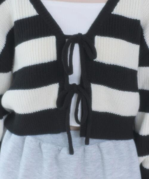 WEGO（ウィゴー）の「WEGO/【26年春新作】リボンカーディガン（カーディガン/ボレロ・レディース・ブラック系その他5/オフホワイト・FREE）」の18枚目の写真