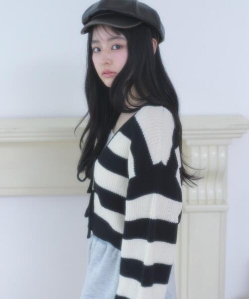 WEGO（ウィゴー）の「WEGO/【26年春新作】リボンカーディガン（カーディガン/ボレロ・レディース・ブラック系その他5/オフホワイト・FREE）」の4枚目の写真