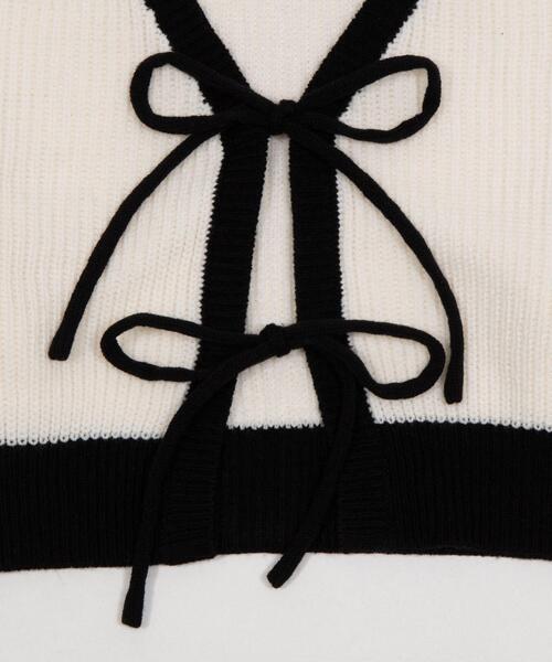 WEGO（ウィゴー）の「WEGO/【26年春新作】リボンカーディガン（カーディガン/ボレロ・レディース・ブラック系その他5/オフホワイト・FREE）」の13枚目の写真