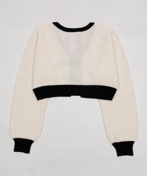 WEGO（ウィゴー）の「WEGO/【26年春新作】リボンカーディガン（カーディガン/ボレロ・レディース・ブラック系その他5/オフホワイト・FREE）」の10枚目の写真