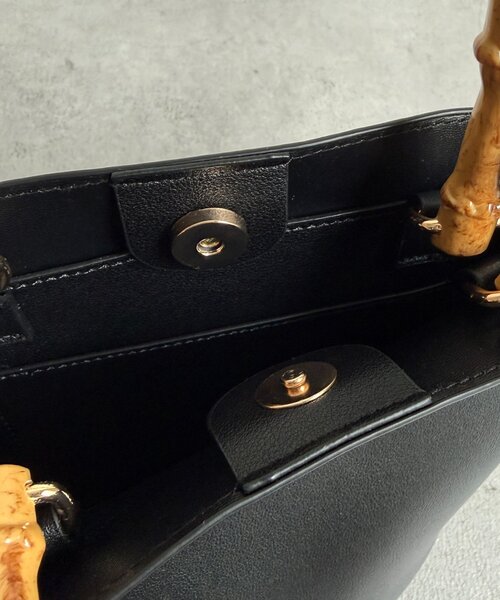 Chez toi（シェトワ）の「バンブーライク2WAYショルダー（トートバッグ・レディース・ライトグレー/ブラウン/ブラック・FREE）」の6枚目の写真