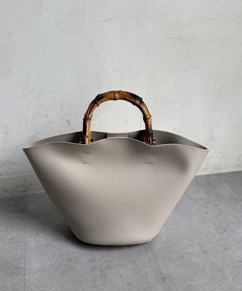 Chez toi（シェトワ）の「バンブーライク2WAYショルダー（トートバッグ・レディース・ライトグレー/ブラウン/ブラック・FREE）」の13枚目の写真