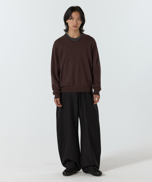 JUAN HOMME(ジュアンオム)の「リファインドVネックニット(ブラウン)(ニット/セーター・メンズ・その他・LARGE/MEDIUM)」の2枚目の写真