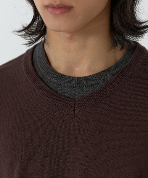JUAN HOMME(ジュアンオム)の「リファインドVネックニット(ブラウン)(ニット/セーター・メンズ・その他・LARGE/MEDIUM)」の5枚目の写真