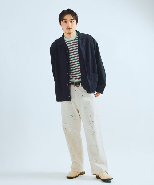 JOURNAL STANDARD J.S HOMESTEAD（ジャーナルスタンダードホームステッド）の「BRENT / ブレント 別注 ボーダー ポケット Tシャツ 2（Tシャツ/カットソー・メンズ・ライトグリーン/ブルー系その他/ベージュ・LARGE/MEDIUM）」の7枚目の写真
