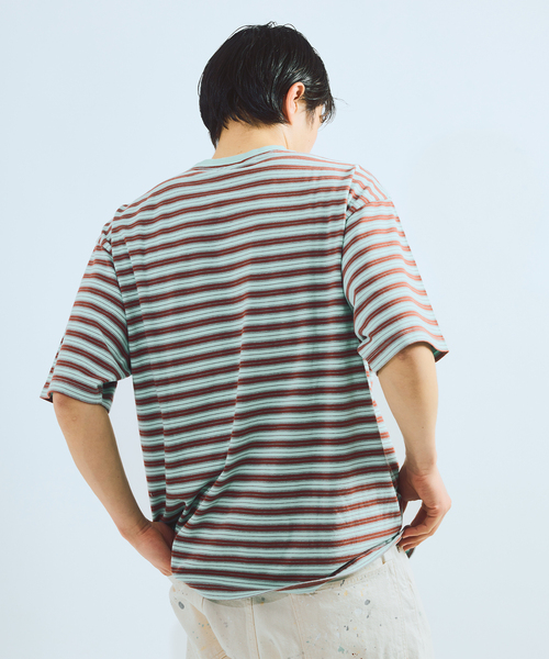 JOURNAL STANDARD J.S HOMESTEAD（ジャーナルスタンダードホームステッド）の「BRENT / ブレント 別注 ボーダー ポケット Tシャツ 2（Tシャツ/カットソー・メンズ・ライトグリーン/ブルー系その他/ベージュ・LARGE/MEDIUM）」の11枚目の写真