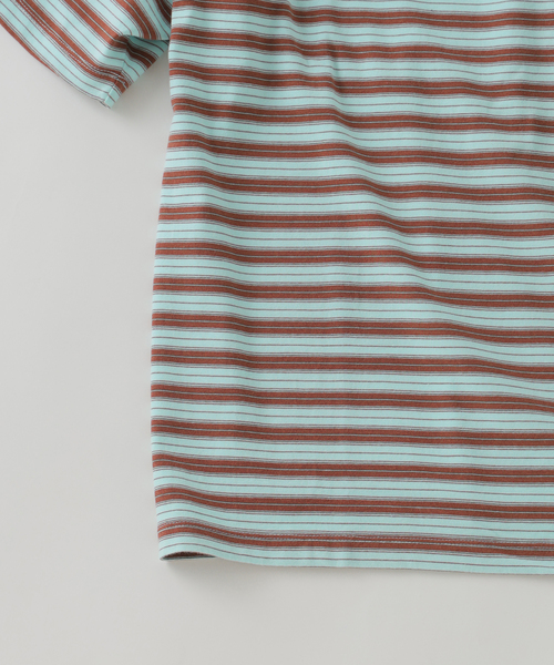 JOURNAL STANDARD J.S HOMESTEAD（ジャーナルスタンダードホームステッド）の「BRENT / ブレント 別注 ボーダー ポケット Tシャツ 2（Tシャツ/カットソー・メンズ・ライトグリーン/ブルー系その他/ベージュ・LARGE/MEDIUM）」の12枚目の写真