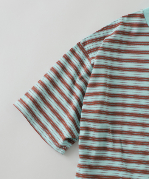 JOURNAL STANDARD J.S HOMESTEAD（ジャーナルスタンダードホームステッド）の「BRENT / ブレント 別注 ボーダー ポケット Tシャツ 2（Tシャツ/カットソー・メンズ・ライトグリーン/ブルー系その他/ベージュ・LARGE/MEDIUM）」の13枚目の写真