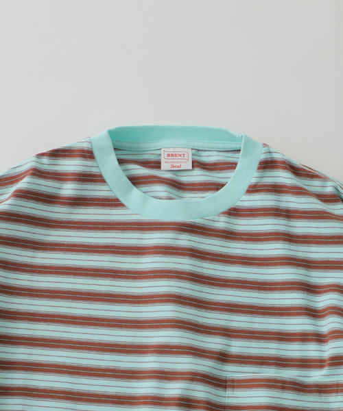 JOURNAL STANDARD J.S HOMESTEAD（ジャーナルスタンダードホームステッド）の「BRENT / ブレント 別注 ボーダー ポケット Tシャツ 2（Tシャツ/カットソー・メンズ・ライトグリーン/ブルー系その他/ベージュ・LARGE/MEDIUM）」の14枚目の写真