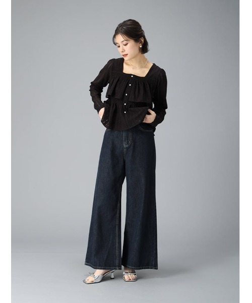 fifth（フィフス）の「スクエアネックフリルティアードトップス（Tシャツ/カットソー・レディース・ブラック/ホワイト・M）」の11枚目の写真