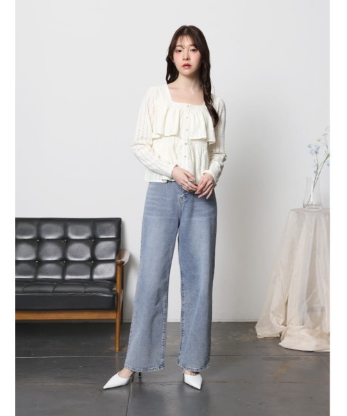 fifth（フィフス）の「スクエアネックフリルティアードトップス（Tシャツ/カットソー・レディース・ブラック/ホワイト・M）」の16枚目の写真