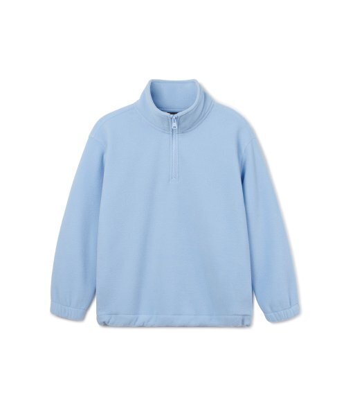 MUSINSA STANDARD KIDS（ムシンサスタンダードキッズ）の「オーバーサイズポラフリースハーフジップ[ブルーグレー]（その他トップス・レディース・その他・110/150/100/130）」の2枚目の写真