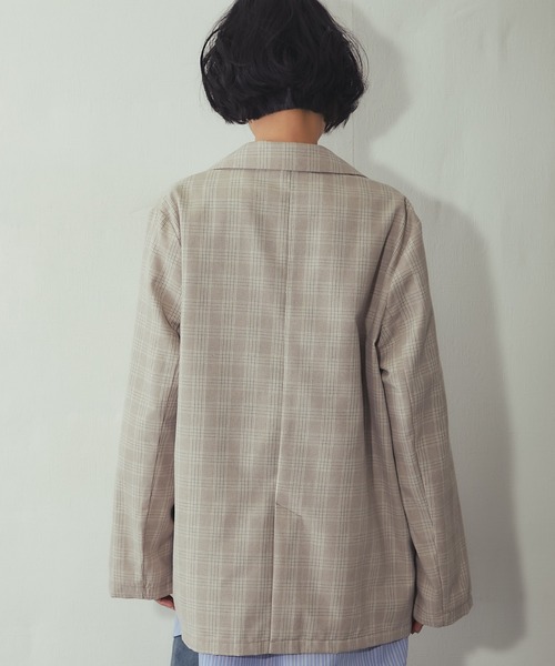 ANOTHER S（アナザーエス）の「チェック柄 ダブルテーラード ジャケット（テーラードジャケット・レディース・ベージュ/グレー・FREE）」の16枚目の写真