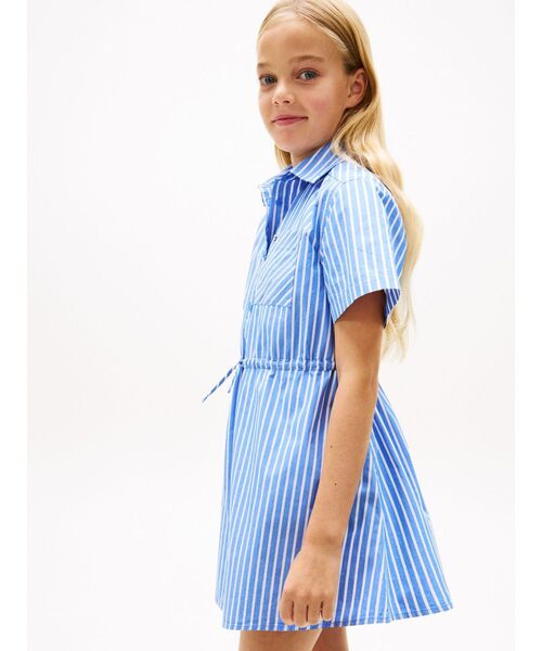 TOMMY HILFIGER（トミーヒルフィガー）の「POPLIN STRIPES SHIRT DRESS（ワンピース・キッズ・ピンク/ブルー・140cm/150cm/160cm/130cm）」の4枚目の写真
