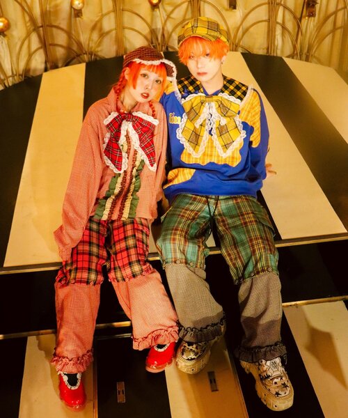 CIAOPANIC（チャオパニック）の「【I’ｍ×CIAOPANIC】変身レイヤードチェックパンツ（その他パンツ・レディース・グリーン/ピンク・ONE SIZE）」の14枚目の写真