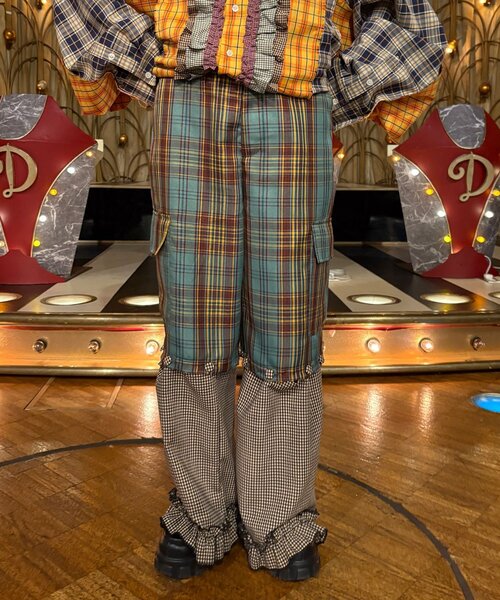 CIAOPANIC（チャオパニック）の「【I’ｍ×CIAOPANIC】変身レイヤードチェックパンツ（その他パンツ・レディース・グリーン/ピンク・ONE SIZE）」の18枚目の写真