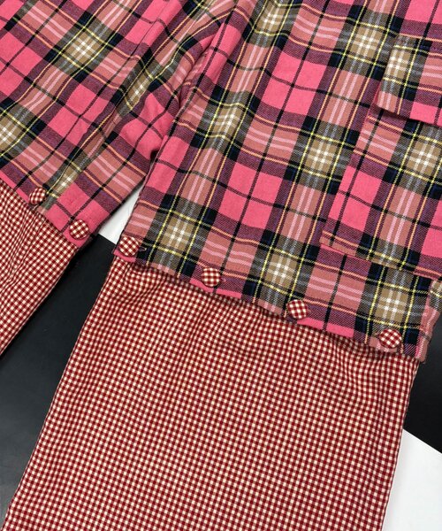 CIAOPANIC（チャオパニック）の「【I’ｍ×CIAOPANIC】変身レイヤードチェックパンツ（その他パンツ・レディース・グリーン/ピンク・ONE SIZE）」の10枚目の写真