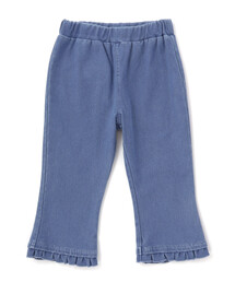 SLAP SLIP（スラップスリップ）の「裾フリル7分丈デニムニットチェックレギンス(80~120cm)（レギンス/スパッツ）」