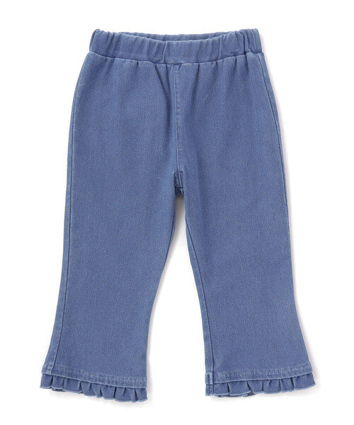 SLAP SLIP（スラップスリップ）の「裾フリル7分丈デニムニットチェックレギンス(80~120cm)（レギンス/スパッツ・キッズ・ブルー/グレー系その他/レッド系その他・120cm/90cm/110cm/80ｃｍ/100cm）」の4枚目の写真