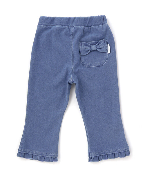 SLAP SLIP（スラップスリップ）の「裾フリル7分丈デニムニットチェックレギンス(80~120cm)（レギンス/スパッツ・キッズ・ブルー/グレー系その他/レッド系その他・120cm/90cm/110cm/80ｃｍ/100cm）」の5枚目の写真