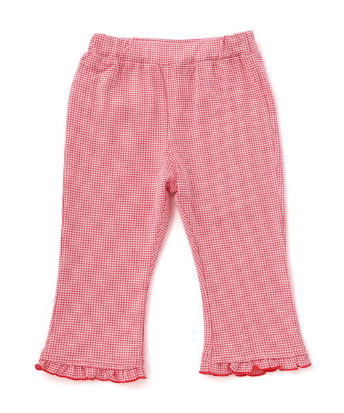 SLAP SLIP（スラップスリップ）の「裾フリル7分丈デニムニットチェックレギンス(80~120cm)（レギンス/スパッツ・キッズ・ブルー/グレー系その他/レッド系その他・120cm/90cm/110cm/80ｃｍ/100cm）」の6枚目の写真