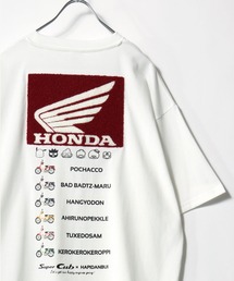 HONDA MOTORCYCLE（ホンダモーターサイクル）の「2026SS HONDA×sanrio/ホンダ×サンリオ はぴだんぶい スーパーカブ サガラ刺繍/フロッキープリント オーバーサイズ 半袖Tシャツ レディース メンズ（Tシャツ/カットソー）」