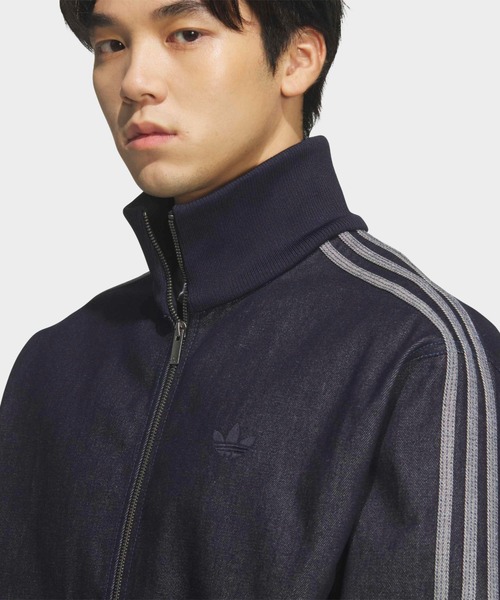 adidas(アディダス)の「adidas/アディダス DNM FB TT トレフォイルロゴ スタンドネック デニムジャケット 2026年春夏(デニムジャケット・メンズ・ブラック・S/M/L/XL)」の3枚目の写真