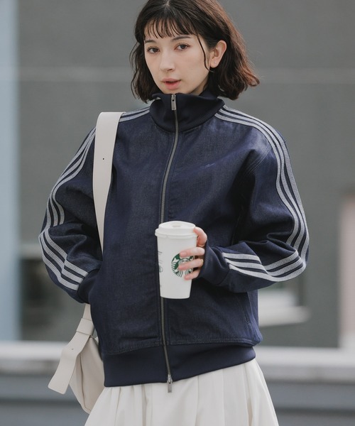 adidas(アディダス)の「adidas/アディダス DNM FB TT トレフォイルロゴ スタンドネック デニムジャケット 2026年春夏(デニムジャケット・メンズ・ブラック・S/M/L/XL)」の17枚目の写真