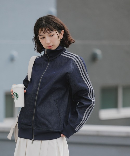 adidas(アディダス)の「adidas/アディダス DNM FB TT トレフォイルロゴ スタンドネック デニムジャケット 2026年春夏(デニムジャケット・メンズ・ブラック・S/M/L/XL)」の18枚目の写真