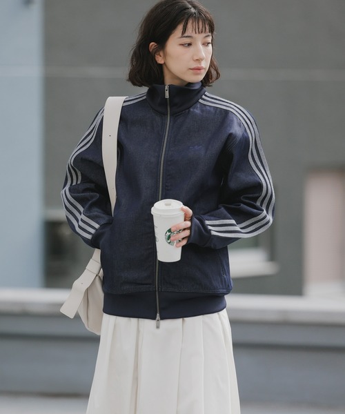 adidas(アディダス)の「adidas/アディダス DNM FB TT トレフォイルロゴ スタンドネック デニムジャケット 2026年春夏(デニムジャケット・メンズ・ブラック・S/M/L/XL)」の21枚目の写真