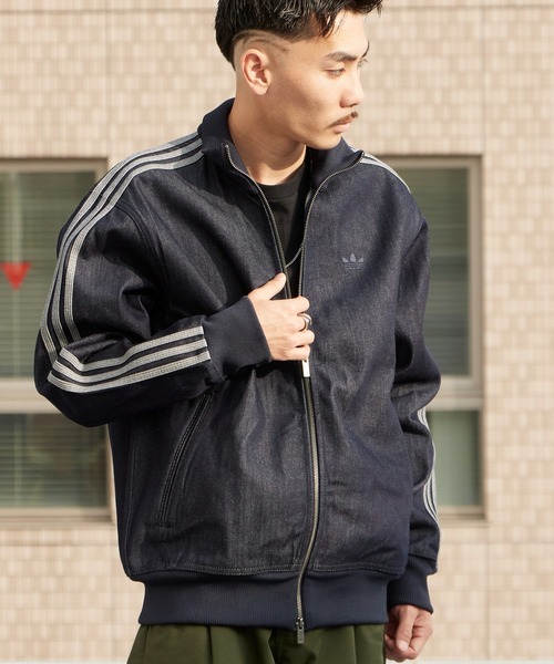 adidas(アディダス)の「adidas/アディダス DNM FB TT トレフォイルロゴ スタンドネック デニムジャケット 2026年春夏(デニムジャケット・メンズ・ブラック・S/M/L/XL)」の9枚目の写真