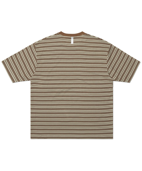 NOMANUAL(NOMANUAL)の「OFFBEAT STRIPE T-SHIRT - BROWN(Tシャツ/カットソー・レディース・その他・SMALL/MEDIUM/LARGE/X-LARGE)」の3枚目の写真