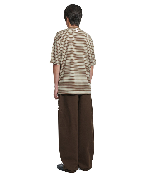 NOMANUAL(NOMANUAL)の「OFFBEAT STRIPE T-SHIRT - BROWN(Tシャツ/カットソー・レディース・その他・SMALL/MEDIUM/LARGE/X-LARGE)」の5枚目の写真