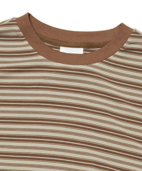 NOMANUAL(NOMANUAL)の「OFFBEAT STRIPE T-SHIRT - BROWN(Tシャツ/カットソー・レディース・その他・SMALL/MEDIUM/LARGE/X-LARGE)」の6枚目の写真
