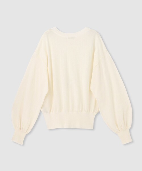 allureville（アルアバイル）の「コットンシルクVネックプルオーバー（ニット/セーター・レディース・ネイビー/オフホワイト・2）」の3枚目の写真