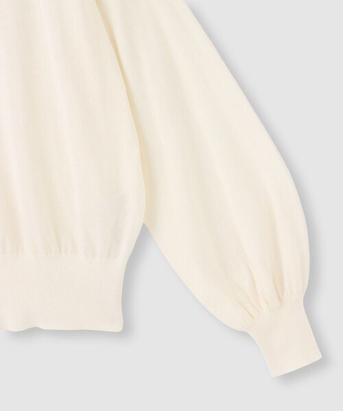 allureville（アルアバイル）の「コットンシルクVネックプルオーバー（ニット/セーター・レディース・ネイビー/オフホワイト・2）」の5枚目の写真