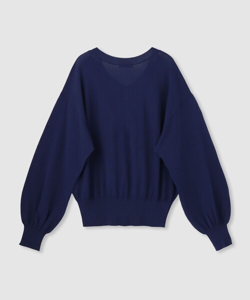 allureville（アルアバイル）の「コットンシルクVネックプルオーバー（ニット/セーター・レディース・ネイビー/オフホワイト・2）」の9枚目の写真