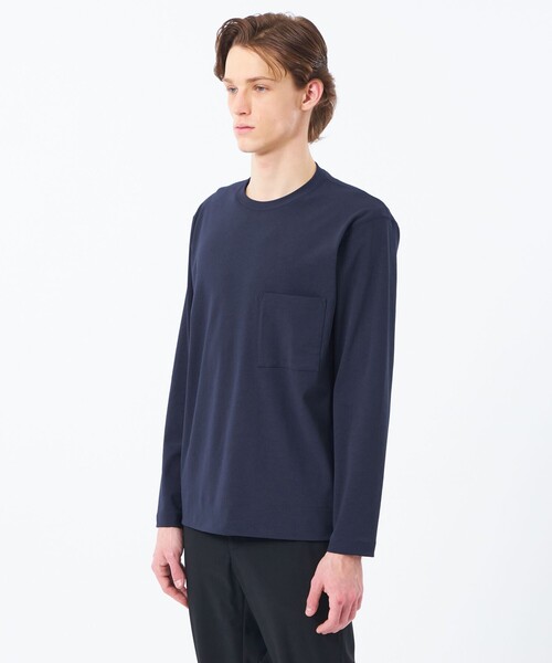 MACKINTOSH PHILOSOPHY(マッキントッシュ フィロソフィー)の「ブリテック クルーネックロンT ドライフラットストレッチクロス(Tシャツ/カットソー・メンズ・ブラック/ホワイト/ホワイト系その他/ダークネイビー・38/40)」の9枚目の写真